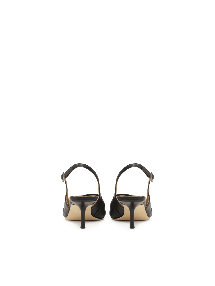 Décolleté nere con tomaia increspata KS SELENE