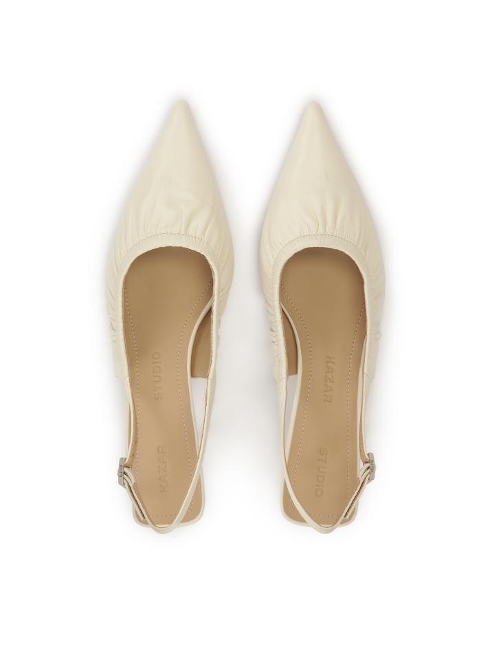 Décolleté crema con tacco aperto  KS SELENE