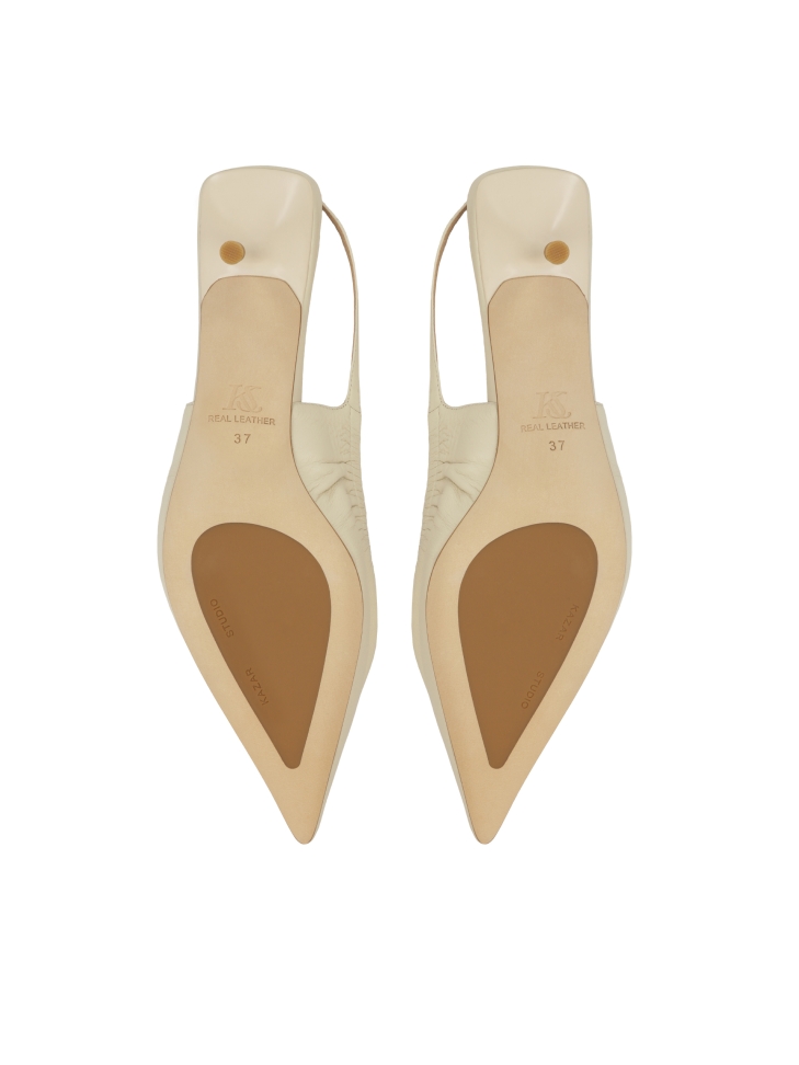 Décolleté crema con tacco aperto  KS SELENE