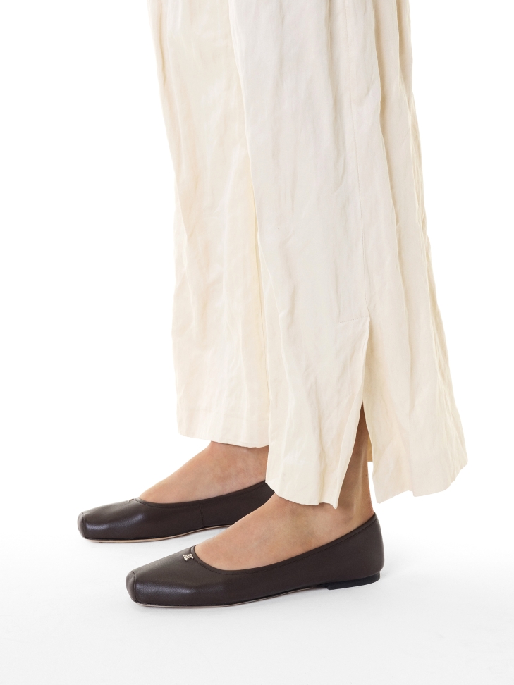 Ballerine marrone scuro con naso quadrato KS EDMEE