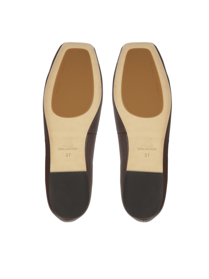 Ballerine marrone scuro con naso quadrato KS EDMEE