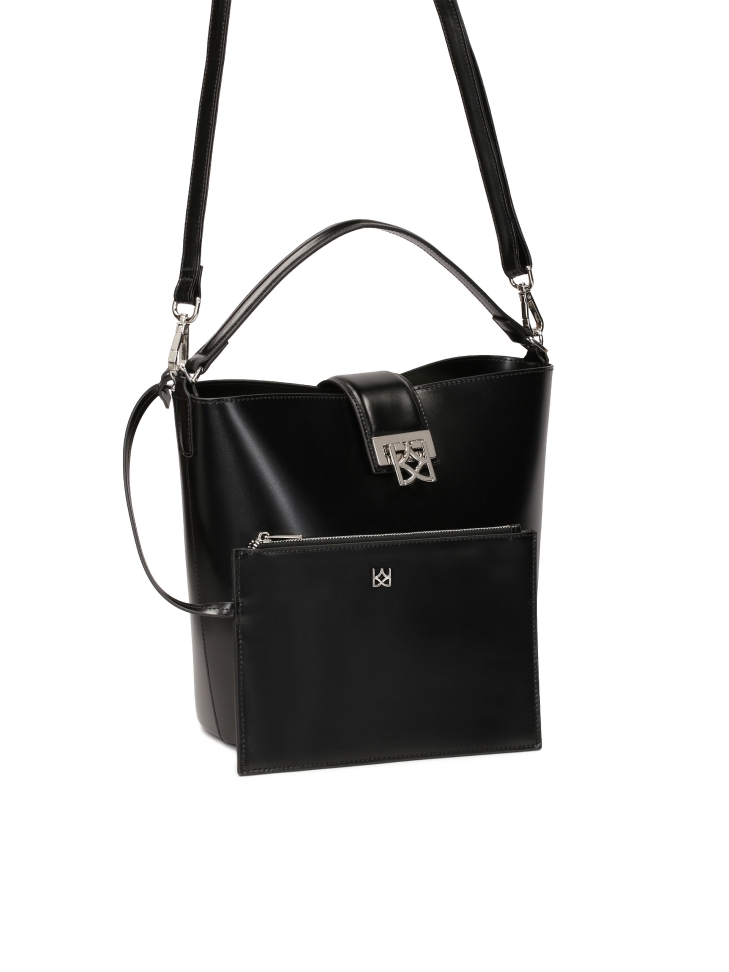 Borsetta nera a struttura rigida con custodia ARTE