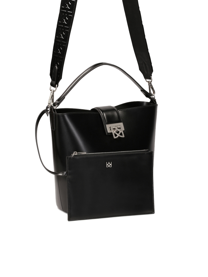 Borsetta nera a struttura rigida con custodia ARTE