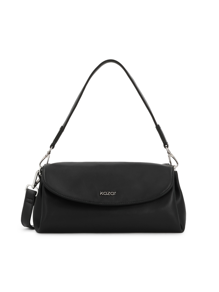 Borsa in pelle nera con cinghie staccabili ASTRE