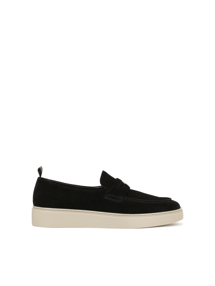 Sneakers slip-on nere con logo argentato  KS ETIENNE
