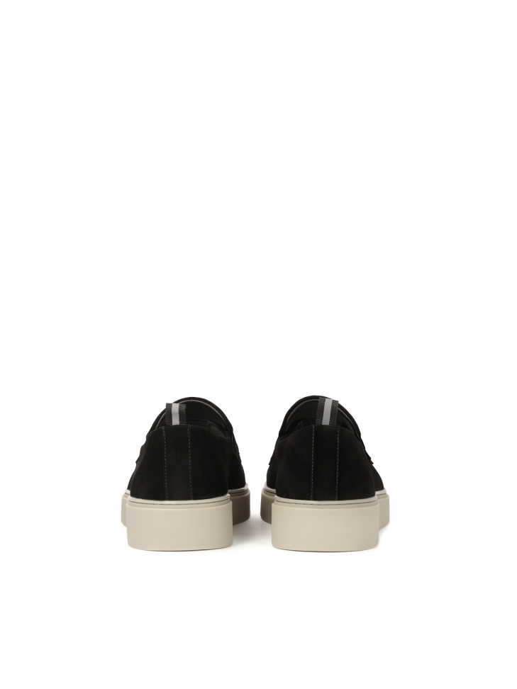 Sneakers slip-on nere con logo argentato  KS ETIENNE