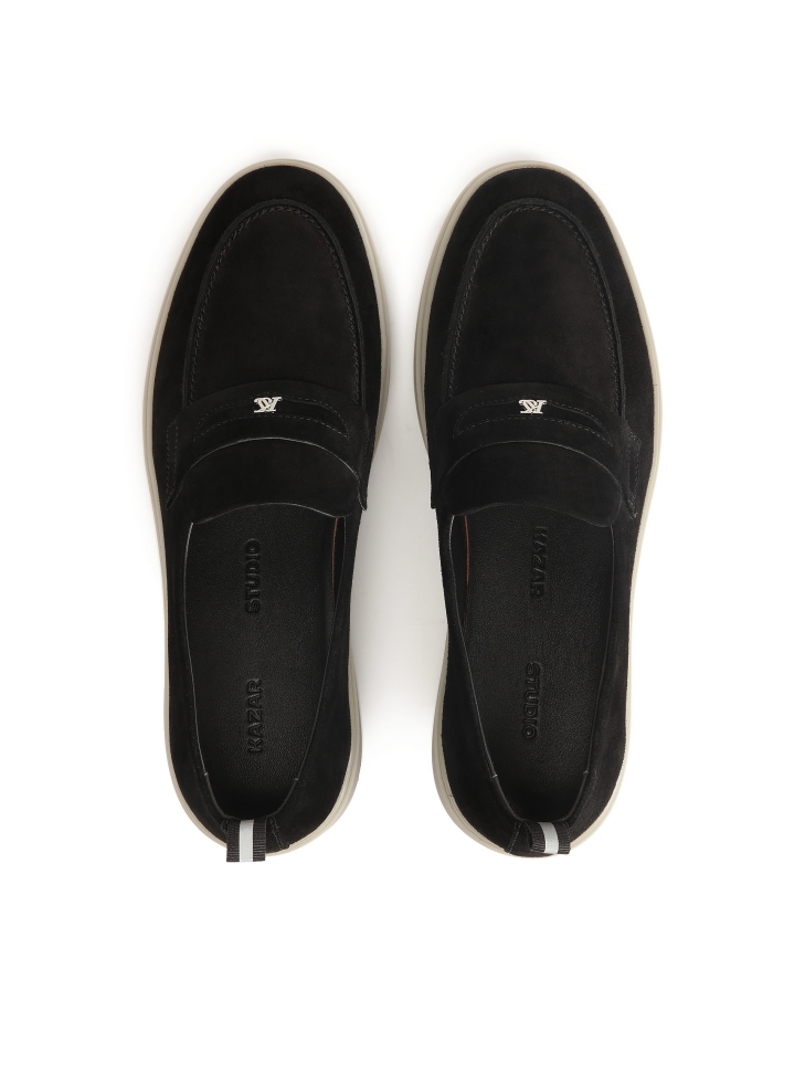 Sneakers slip-on nere con logo argentato  KS ETIENNE