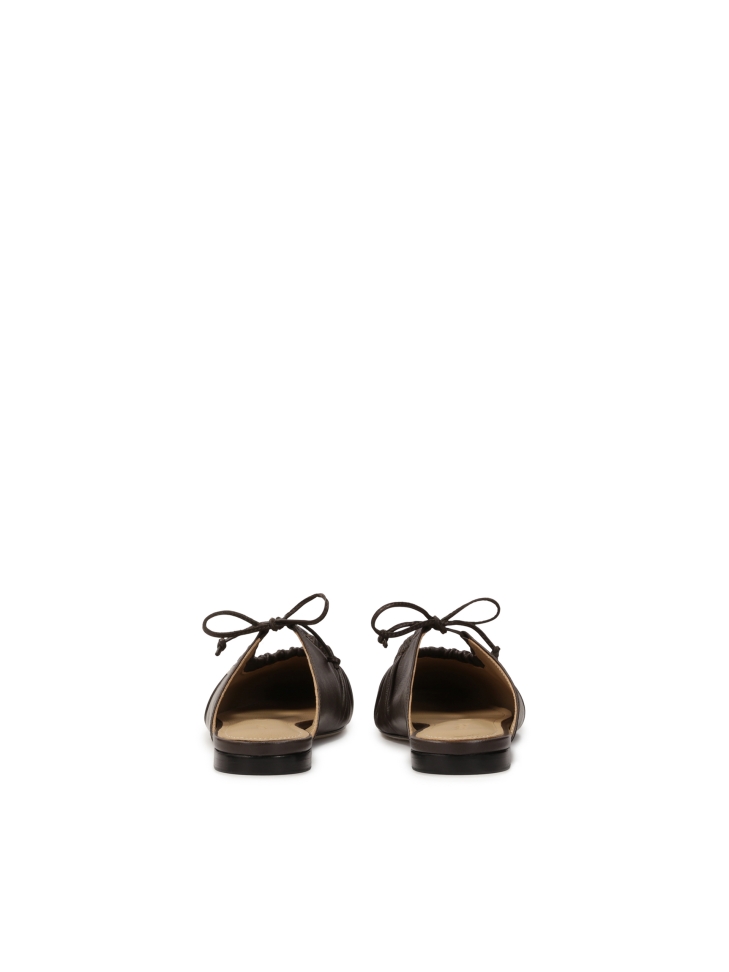 Slitte marrone scuro con tomaia increspata KS LUCITA