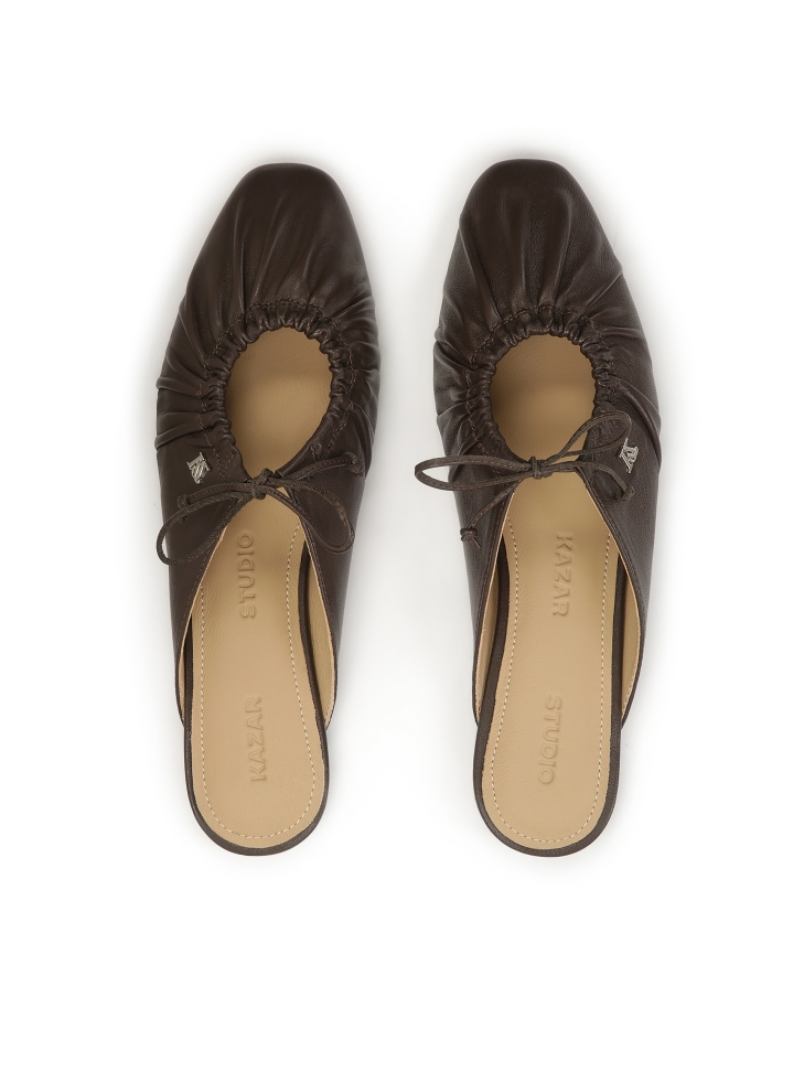 Slitte marrone scuro con tomaia increspata KS LUCITA