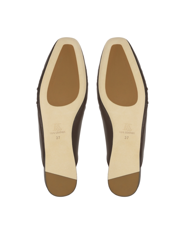 Slitte marrone scuro con tomaia increspata KS LUCITA