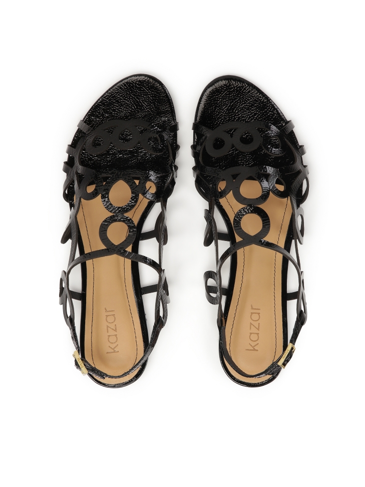 Sandali neri con suola piatta  EMILY