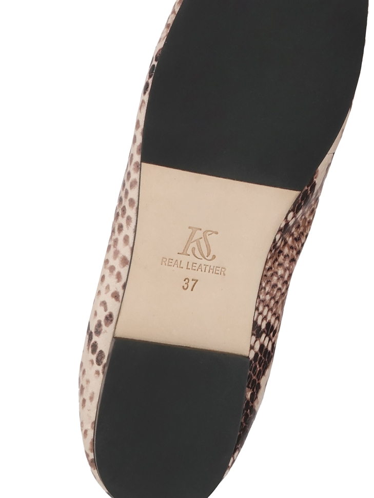 Ballerine in pelle goffrata a doppio legame KS AVRIL