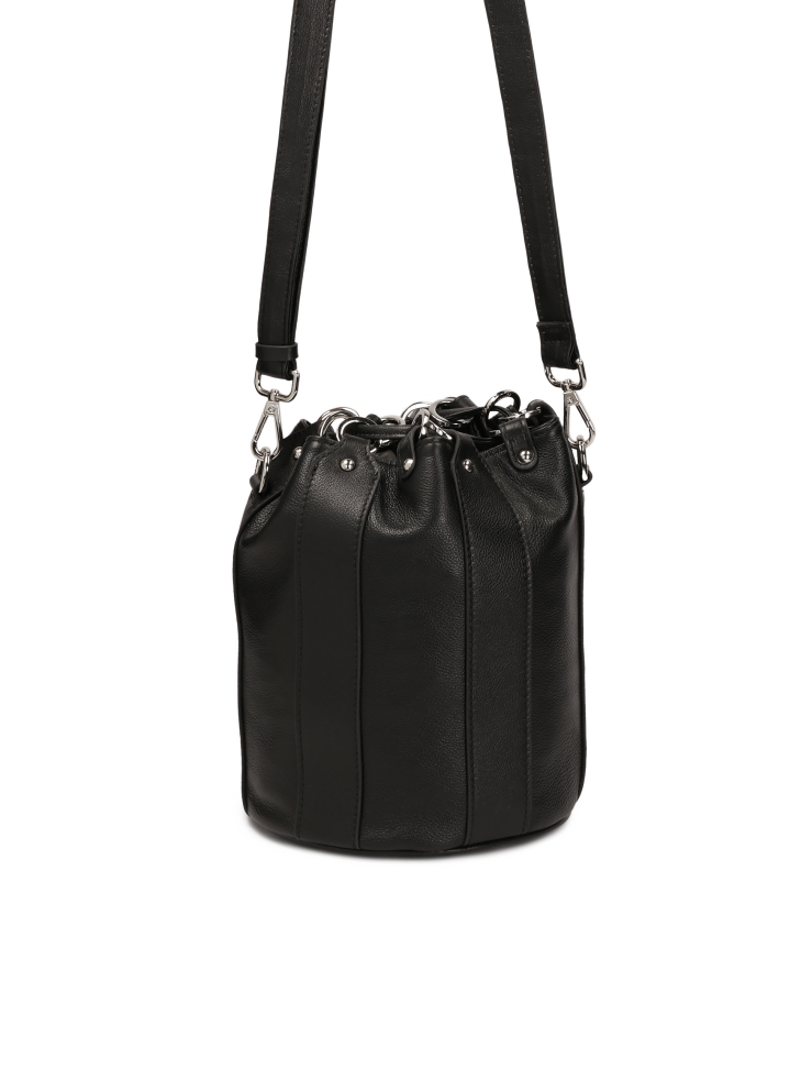 Borsa in pelle nera a mano ROCK