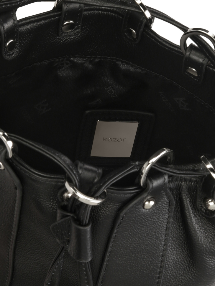 Borsa in pelle nera a mano ROCK