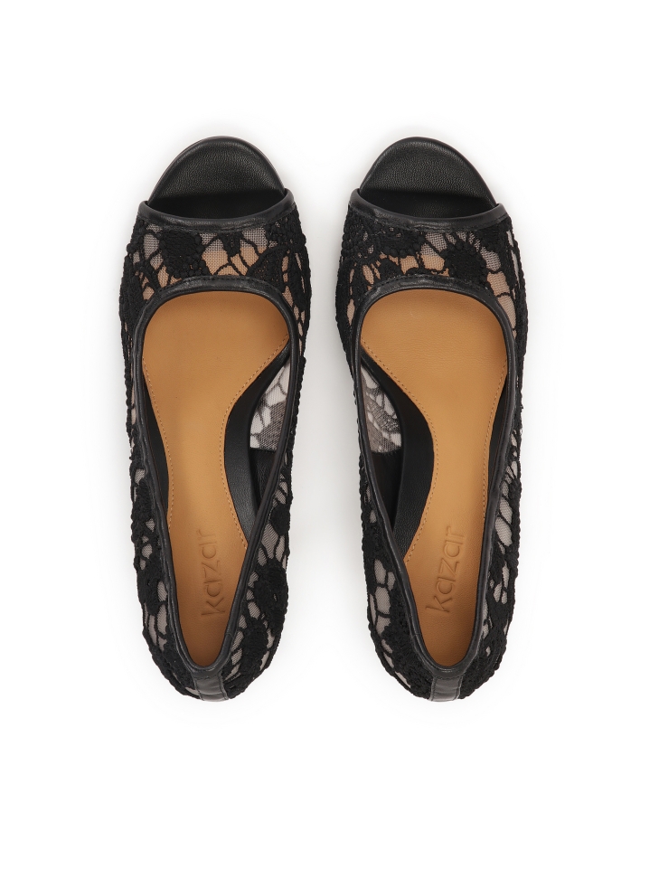 Décolleté peep toe in pizzo KANA