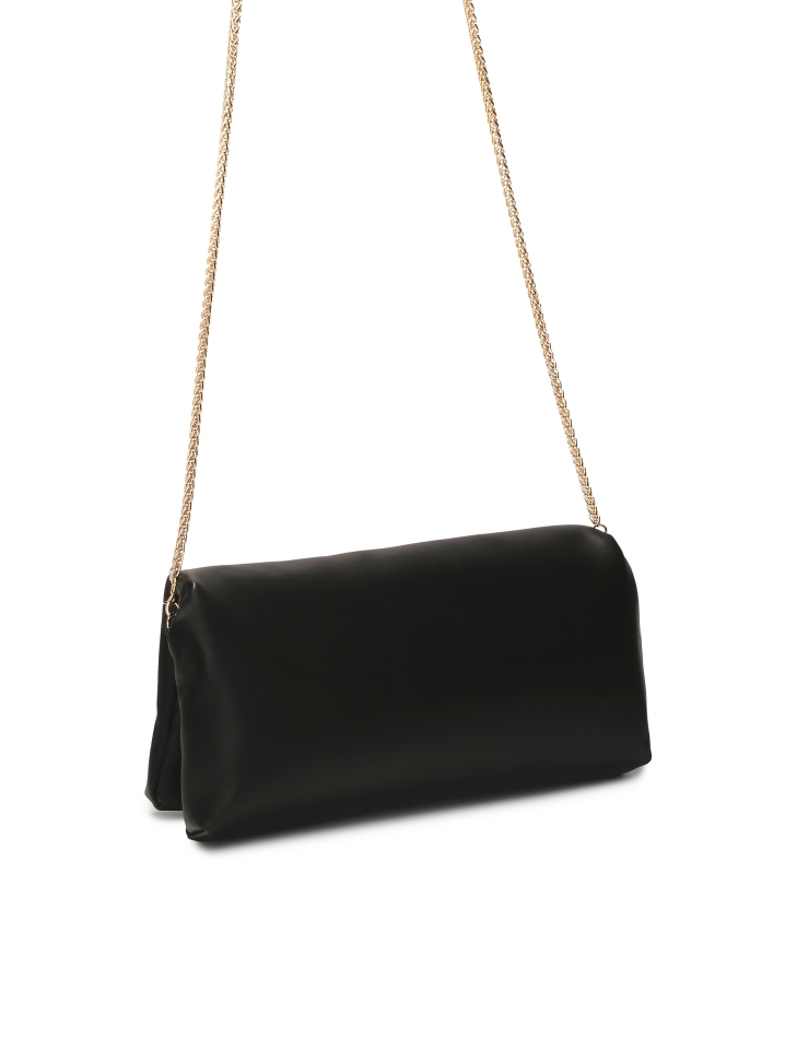 Borsa nera a soffietto con decorazioni in metallo ISADORA