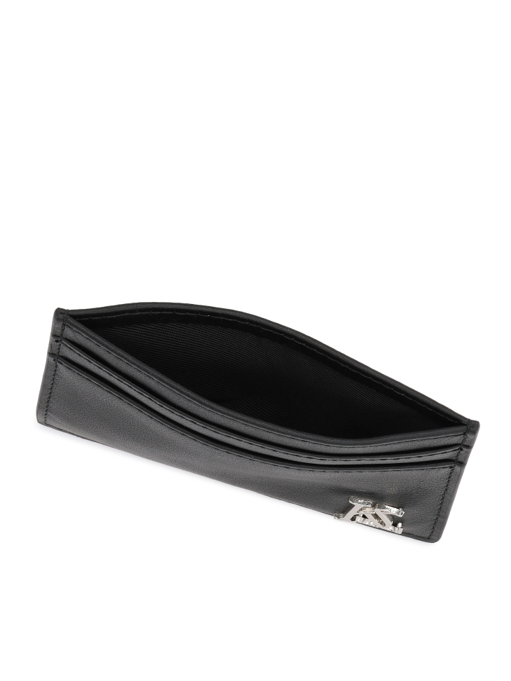 Portacarte in pelle nera con logo  KS SEINES