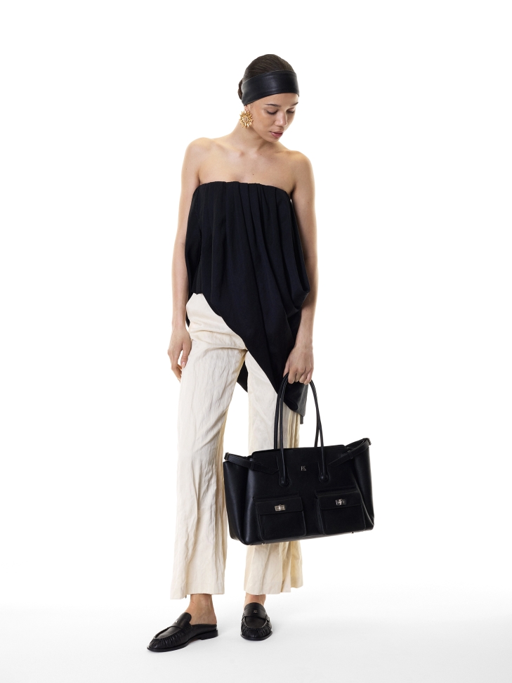 Borsa a tracolla nera con manici lunghi  KS MALESE