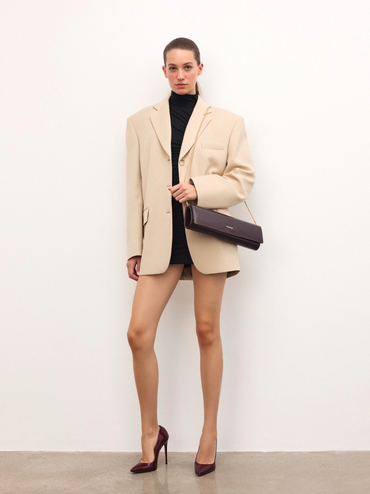 Borsa da sera allungata in vernice VIVIENNE