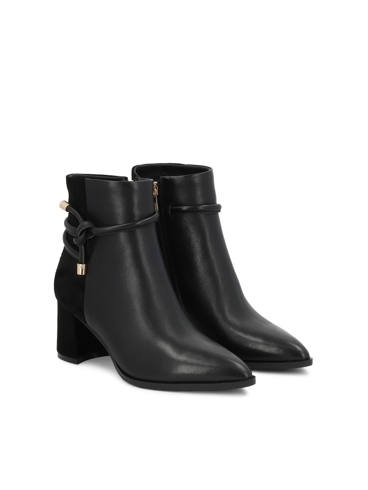 Stivali neri in camoscio e pelle liscia SERINA