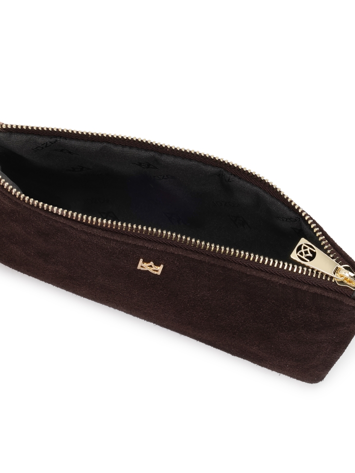 Borsa in camoscio naturale marrone dal design minimalista JERRIAR