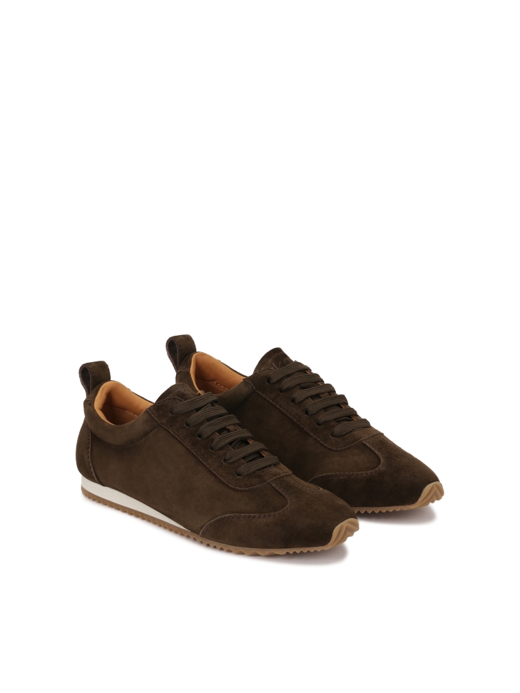 Sneakers in pelle scamosciata marrone BRETTY