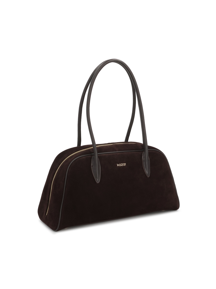 Borsa in pelle scamosciata marrone KYLE