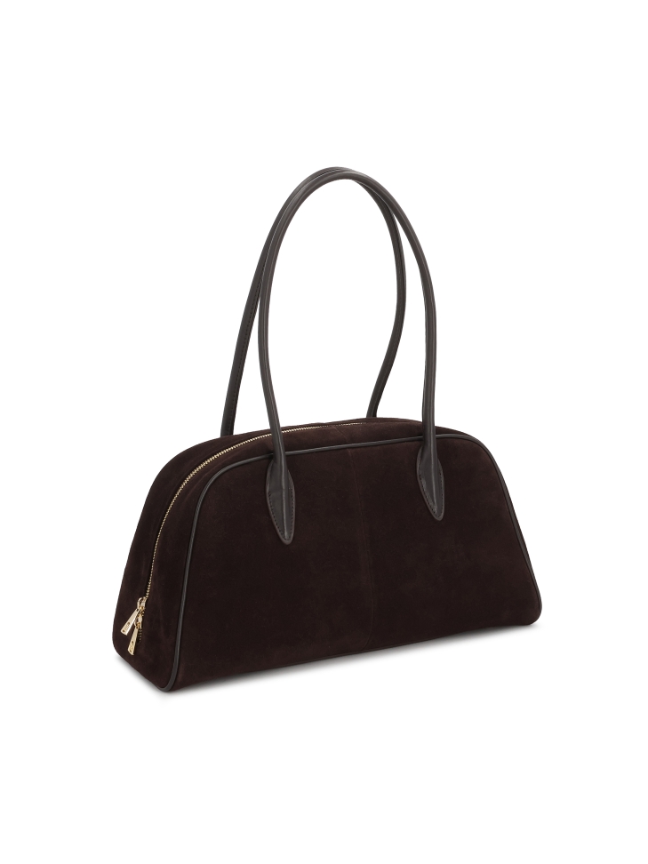 Borsa in pelle scamosciata marrone KYLE