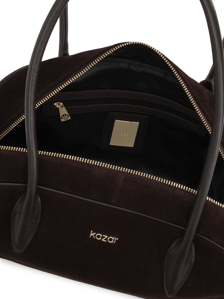 Borsa in pelle scamosciata marrone KYLE