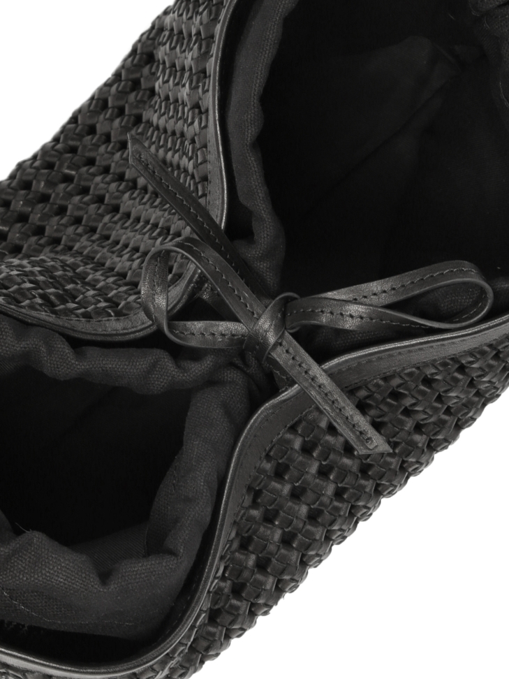 Borsa in pelle nera intrecciata KS CELENE