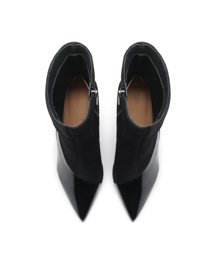 Stivali eleganti in pelle scamosciata e vernice JACKIE