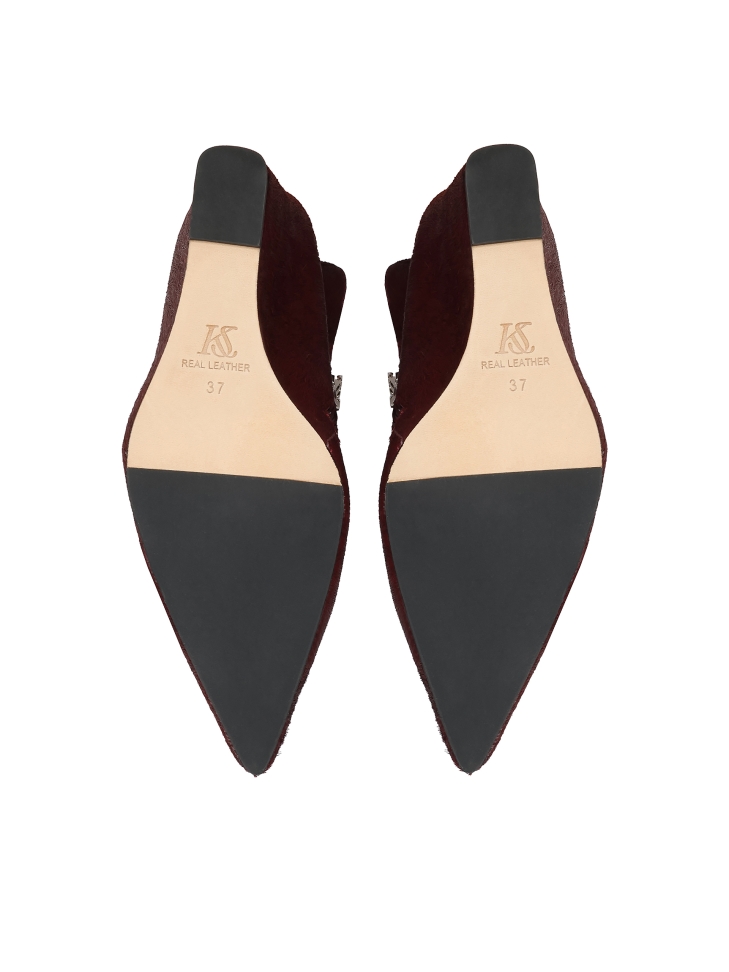 Stivali marroni con setole naturali KS OTYLIE