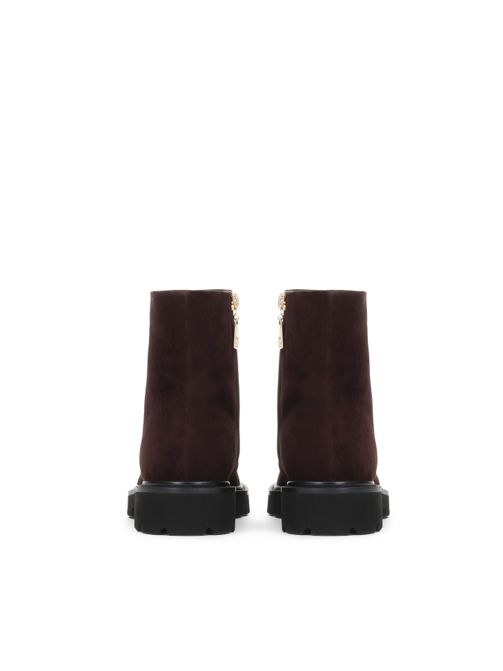 Stivali con zip in camoscio marrone GEORGIA