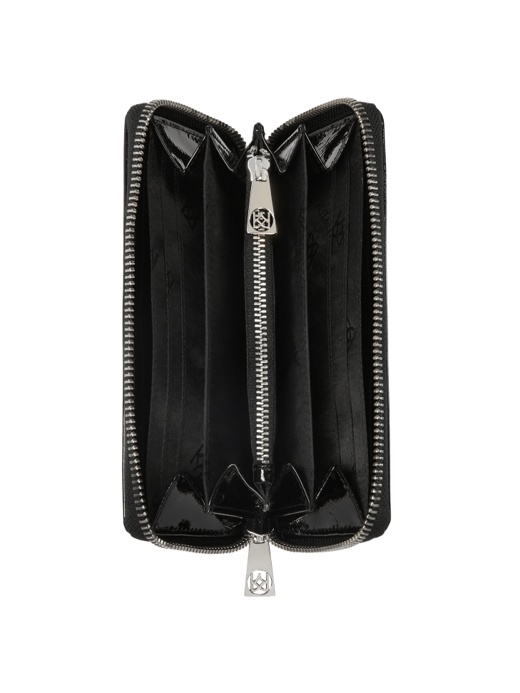 Portafoglio con zip in vernice KAIRIS