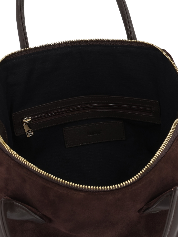 Tote in pelle scamosciata marrone dalla forma morbida AVIELLE