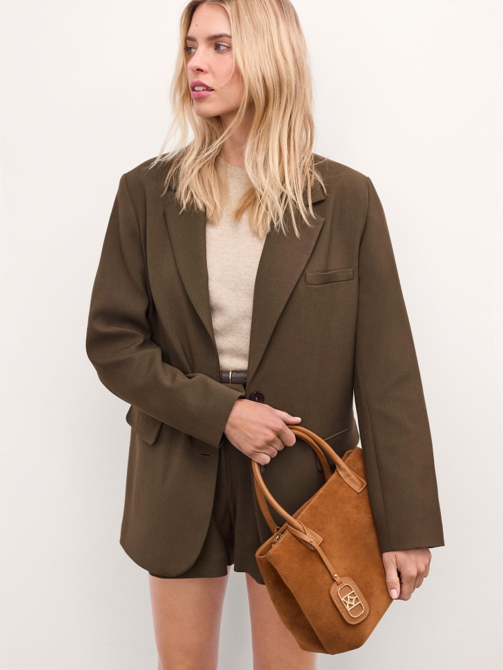 Borsa e tracolla in pelle scamosciata NOELLA S