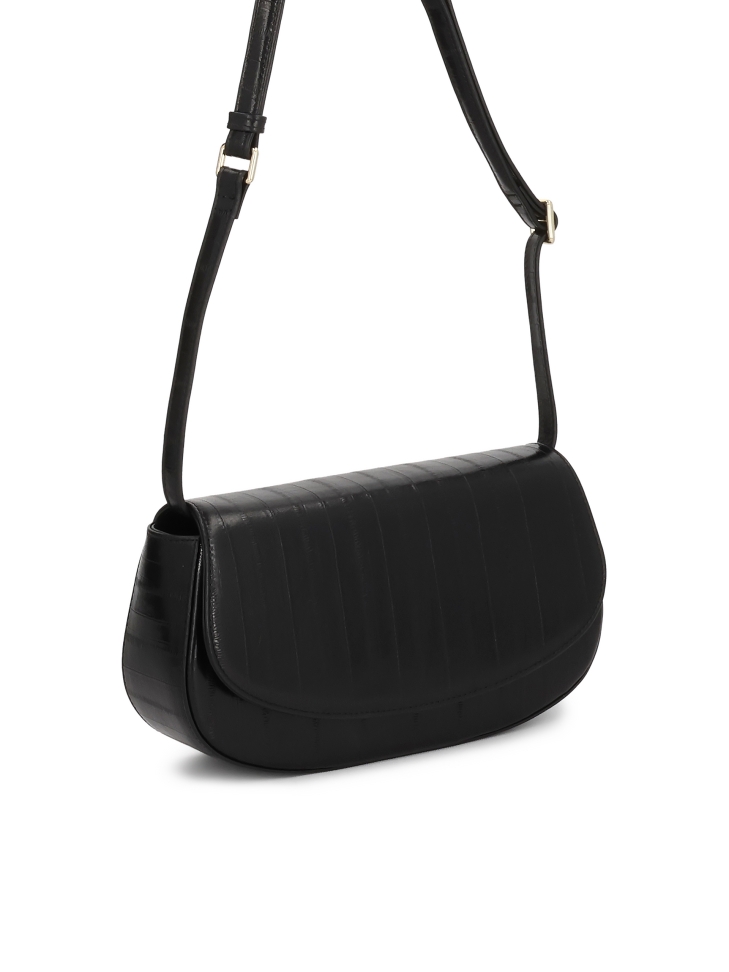 Borsa rigida nera con motivo unico NALYA