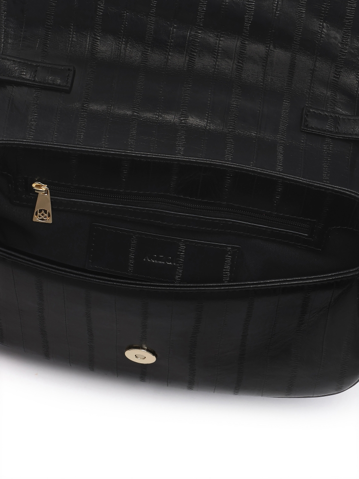 Borsa rigida nera con motivo unico NALYA