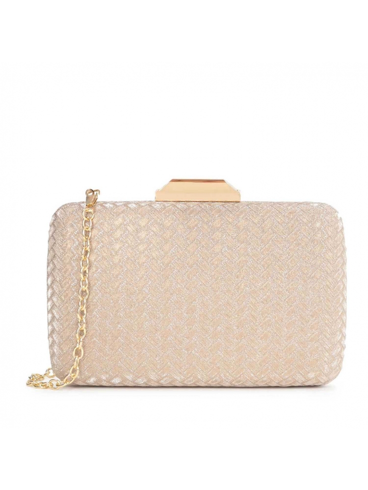 Pochette Da Donna In Acrilico Dorato Con Manico E Catena - Borsa Elegante Per Matrimoni E Serate